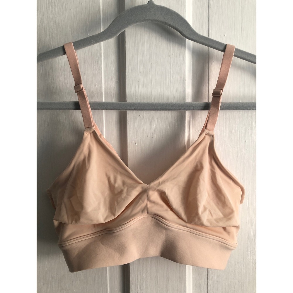 Harper Wilde Bliss Triangle Bralette Blush Pink V-neck Wireless Adj. Strap L NEW